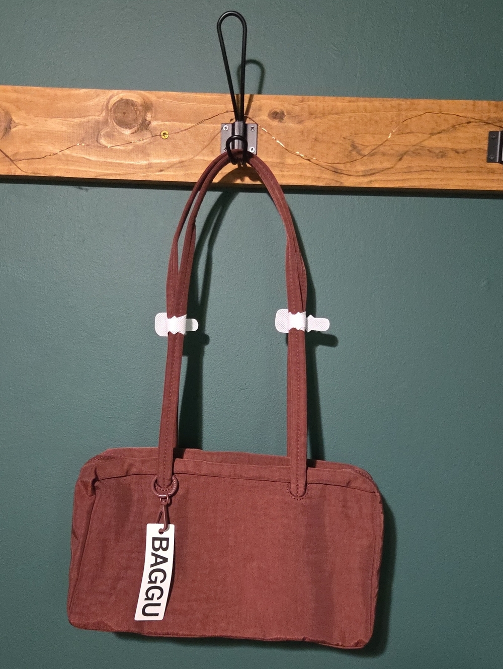 NWT BAGGU Nylon Bowler Bag - Mahogany